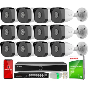 Bezpečnostní kamera Sada IP monitoringu 12x Kamera 2MPx IPCAM-B2 IR30 HiLook od Hikvision