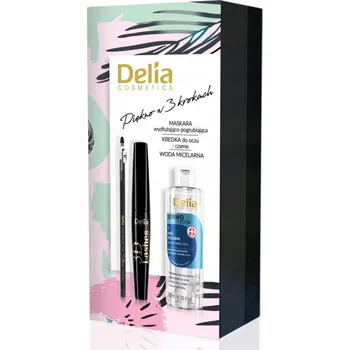 Kosmetická sada DELIA Dárková sada pro oči: 3D řasenka, černá tužka na oči a micelární voda