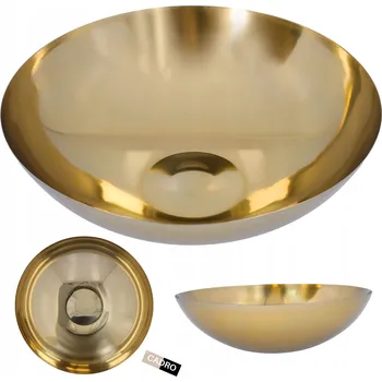 Kovová salátová mísa na ovoce do kuchyně zlatá 27x7,5 cm