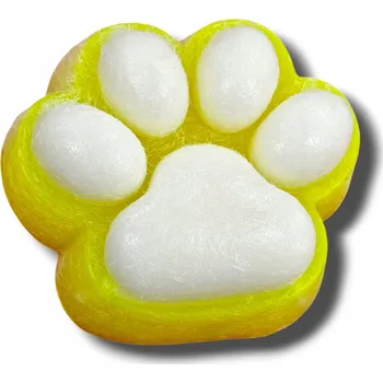 Hračka pro nejmenší Mačkací Hračka KOČIČÍ TLAPKA růžovo-bílá antistresová SQUISHY s kuličkami