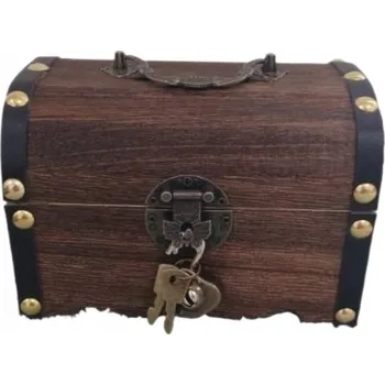 Obraz Pokladnička na peníze Dřevěná krabička s visacím zámkem dárek 14,5 cm CIE