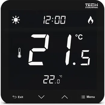 TECH STEROWNIKI Drátový dvoustavový pokojový regulátor ST-297z v3 Tech controllers pro zapuštěnou montáž černý