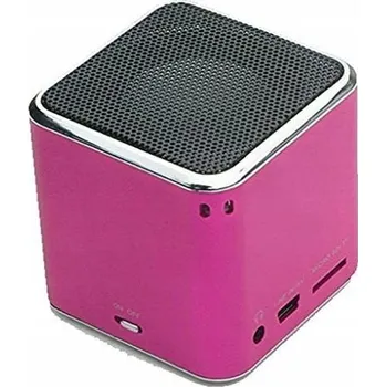 Mini Rádio Přenosný Reproduktor s Rádiem MP3 SD AUX Denver 3W RMS Růžové