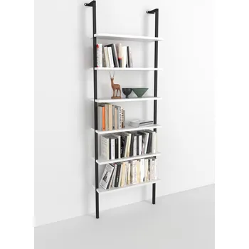 regál VerDesign MARLE 6 nástěnná knihovna, bílá / černá