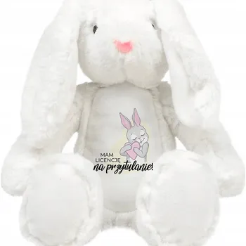 plyšák MEDVÍDEK PLYŠOVÝ MAZLÍČEK PŘÍTULNÍČEK KRÁLÍK MÁM LICENCI na mazlení! ROZTOMILÝ DÁREK K NAROZENINÁM