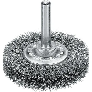 Drátěný kartáč Lessmann 415192 | Rotační kartáč se stopkou průměr 6 mm průměr 50x10 / 0,50 ocelový drát zvlněný