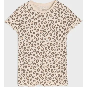 Dívčí oblečení Sinsay - Tričko s krátkým rukávem - béžová - 177EB-08X - 177EB-08X-140