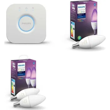 Elektrická zásuvka Ovladač Philips Hue Bridge 2.0 + Smart Philips Hue 6W, E14, 1ks + Smart Philips Hue 6W, E14, 2ks