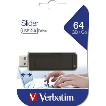 USB flash disk 64GB USB Flash 2.0 SLIDER Black VERBATIM