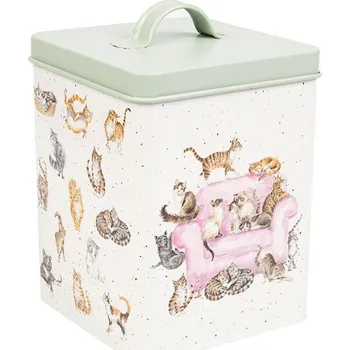 Wrendale Designs Wrendale plechová dóza s víkem Cats Treats kočky 20,5x14cm
