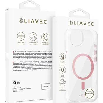 Pouzdro na mobilní telefon Zadní kryt Liavec Glossy Magsafe Clear pro iPhone 13-14 pink