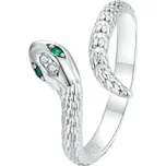 For Silver Prsten Had se zelenýma očima - Stříbro 925