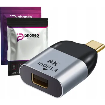 ADAPTÉR PŘECHODKA PHONEO Z USB-C NA MINI DISPLAYPORT MDP 8K V4