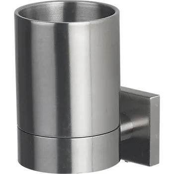 Držák na kartáček SPIRELLA Spirella nástěnný kelímek na kartáčky NYO, kartáčovaná nerez ocel, 10.15576