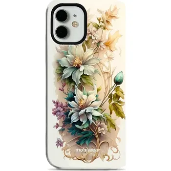Pouzdro na mobilní telefon Odolný obal Mobiwear Elite Pro - Apple iPhone 12 Mini - E014E Krémové květy (Odolné pouzdro, obal kryt Mobiwear Elite Pro - maximální ochrana mobilu, zesílené hrany, přesné výřezy, pohodlné držení, odolná grafika, kvalitní materiály)