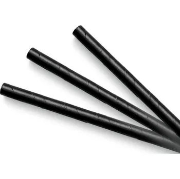 Papírová brčka černá, balení 100 ks