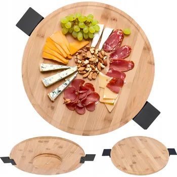 Otočný Podnos Cadro Otočný bambusový Podnos s rukojeťmi 39,5 cm