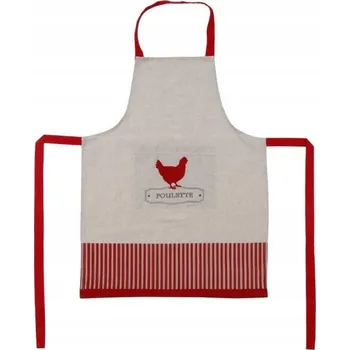 Kuchyňská zástěra BAVLNĚNÁ KUCHYŇSKÁ ZÁSTĚRA červená kurka 60x80