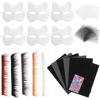 Karnevalová maska Maska na obličej 1932896 papírová bílá