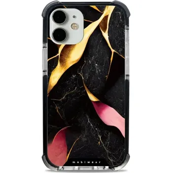 Pouzdro na mobilní telefon Odolný obal Mobiwear MagSafe Elite Bumper - Apple iPhone 12 Mini - D019D Černý a zlatavý mramor (Odolný kryt, pouzdro, obal Mobiwear Elite Bumper na mobil Apple iPhone 12 Mini - D019D Černý a zlatavý mramor, materiál Plast + TPU silikon + kov - zesílená)