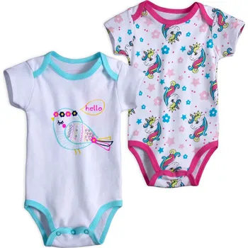 Kojenecké body MINI-MOME PTÁČEK, JEDNOROŽEC, balení 2 ks Velikost: 74