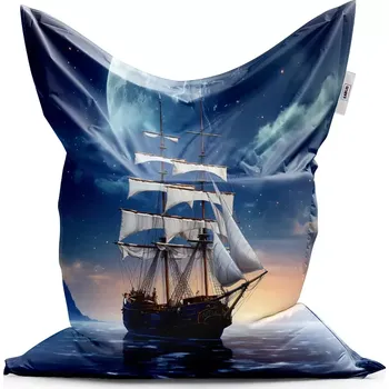 Sedací pytel Sablio Sedací vak Classic Plachetnice mezi horami - 150x100 cm