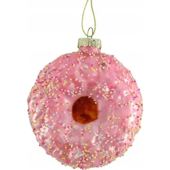 Vánoční dekorace Zdobená Vánoční Koule s koblihami Tvarovaná Vánoční Koule 10 cm 1 ks