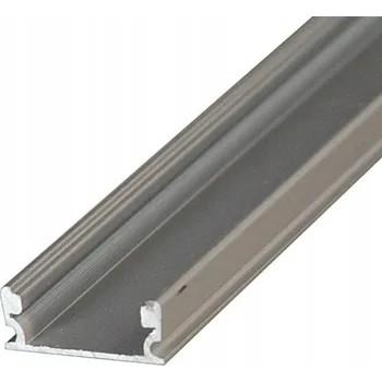 LED osvětlení ALUMINIOWY profil povrchový ALU stříbrný eloxovaný pro LED pásky 2m