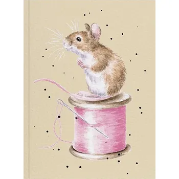 Zápisník Wrendale Designs Wrendale zápisník A6 Mice s myškou 48 stran linkovaný Sew it Begins