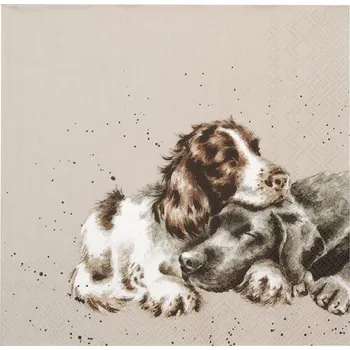 Papírový ubrousek Wrendale Designs Wrendale papírové ubrousky Dogs Growing Old Together pejsci labrador/kokršpaněl 33x33cm 3-vrstvé 20ks