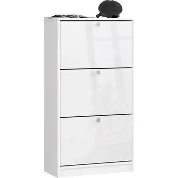 Botník moderní, designový Botník LUISA60, bílý lesk