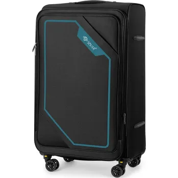 Značkový měkký kufr M STL2240 Velikost: M, Barva / velikost: Černá a zelená