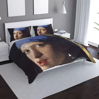 Povlečení Saténové povlečení Dívka s perlou - Johannes Vermeer - Sablio - 140x200 / 90x70