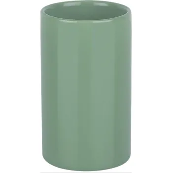 Držák na kartáček SPIRELLA Spirella kelímek na kartáčky TUBE, zelený, keramika, 10.19900
