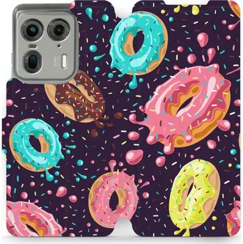 Pouzdro na mobilní telefon Flipové pouzdro Mobiwear - Motorola Edge 50 Ultra - VP19S Donutky (Knížkové flip pouzdro, obal, kryt na mobil Motorola Edge 50 Ultra - VP19S Donutky, materiál Umělá kůže + TPU - ochrana 360°, stojánek, silikonová vanička, magnetické zavírání)