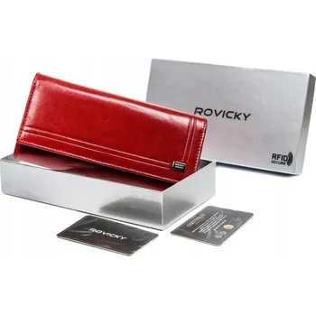 Peněženka Velká červená dámská kožená peněženka Rovicky s RFID