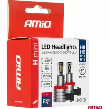 Autodoplněk AMIO LED žárovky hlavního svícení H8/H9/H11/H16 H-mini Series