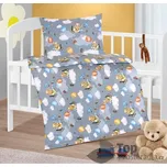 Dětské bavlněné povlečení 90x135+45x60 Medvídek v letadle