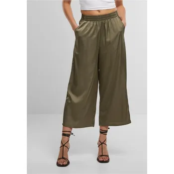 Dámské kalhoty Ladies Satin Wide Leg Culotte - paleolive XS