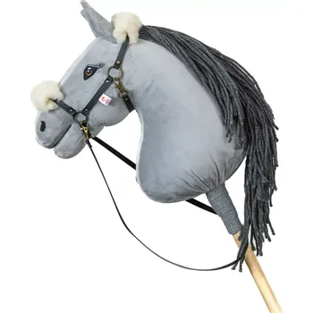 Hobby horsing Ohlávka s beránkem Eco kůže - Černá staromosaz - Dospělý kůň (Hobby horsing )