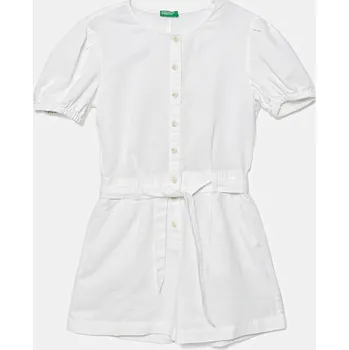Kojenecký overall Dětský lněný overal United Colors of Benetton 43WBCT014.G.Seasonal bílá 00X, vel. 160