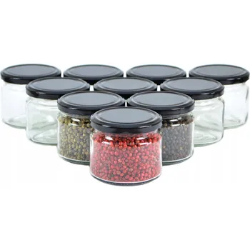 Sklenice 10x ZAVAŘOVACÍ SKLENICE 330 ml na džem, med a zavařeniny se šroubovacím uzávěrem
