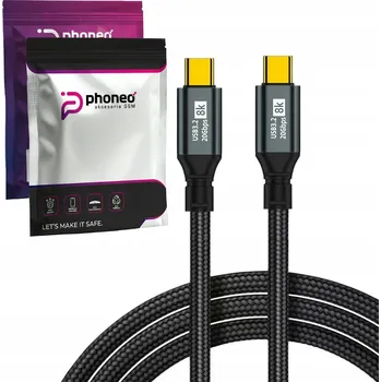 Datový kabel Kabel Phoneo USB-C - USB-C 1 m černý