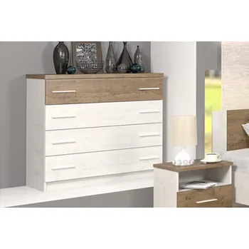 Komoda VerDesign REBEKA komoda se 4-šuplíky, borovice andersen/dub april