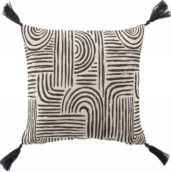Polštář DEKORAČNÍ POLŠTÁŘ se střapci, geometrický vzor, 45x45 cm