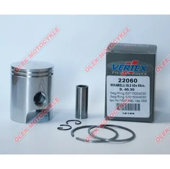 Píst motoru Píst Vertex MINARELLI 50,WATER COOLED,40,30 mm (NOM) (kroužky 53015004030 X 1, 52715004030 X 1) (Píst Vertex MINARELLI 50,WATER COOLED,40,30 mm (NOM) (kroužky 53015004030 X 1, 52715004030 X 1))
