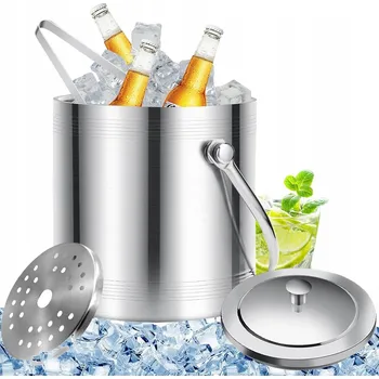 Chladič na víno KBELÍK Nádoba Ocelová s víkem 2 L COOLER na led + kleště