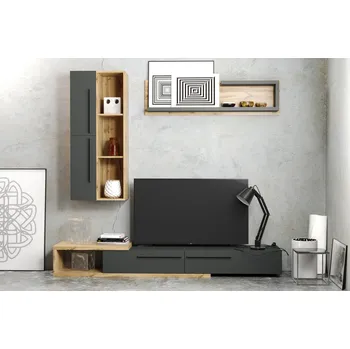 Nábytek CASARREDO CALVOS obývací stěna, dub tahoe/antracit