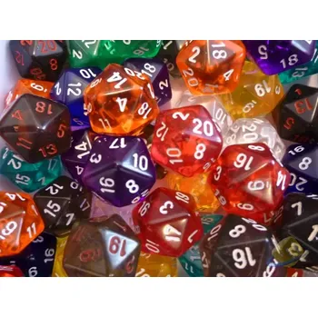 Hrací kostka 20tistěnná hrací kostka průsvitná