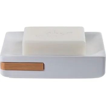 Mýdlenka SPIRELLA Spirella mýdlenka OSLO, bílá, keramika, bambus, 40.07484